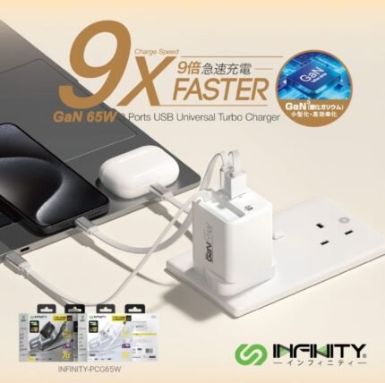 GAN自帶Type-C充電線高速65W充電器